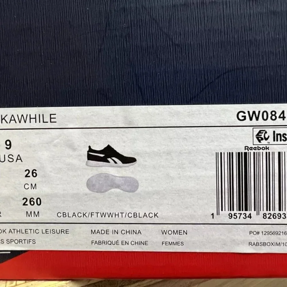 Reebok Womens Walk Awhile Sneaker Black Size 9 M